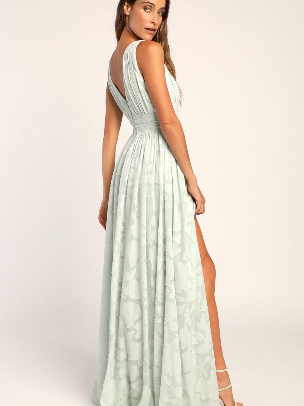 LULUS Sweet Sophistication Sage Green Burnout Floral Maxi Dress - Picture 2 of 4